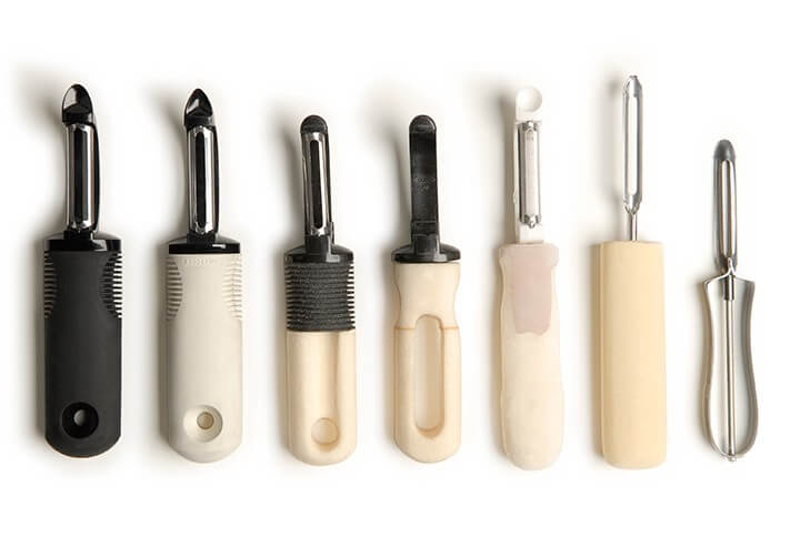 OXO's potato peeler evolution - showing the peeler go from a prototype to the mass-produced peeler